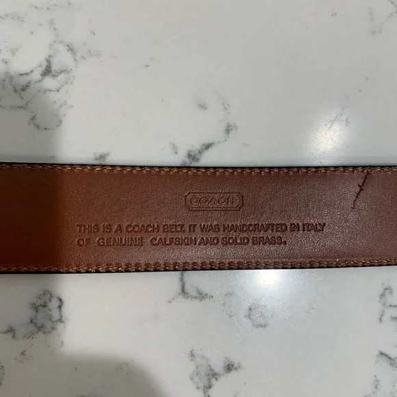 Coach black leather Belt. Size 32”